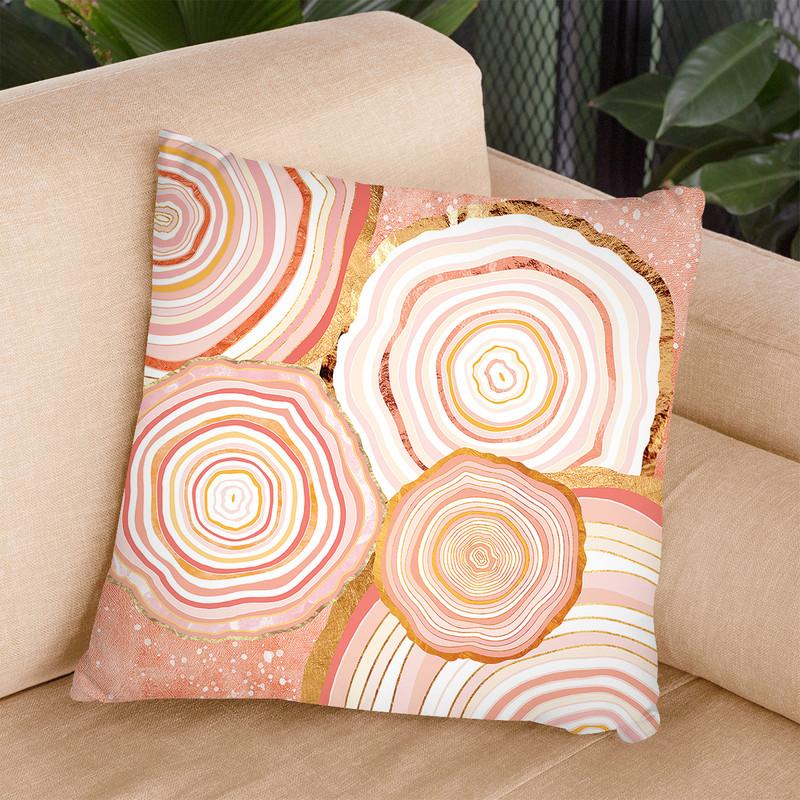 Coral Agate Abstract Throw Pillow By Spacefrog Designs