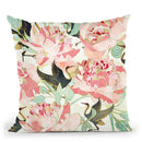 Floral Cranes Throw Pillow By Spacefrog Designs