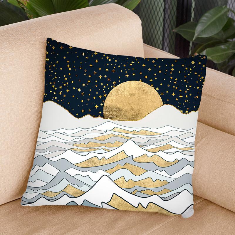 Golden Ocean Throw Pillow By Spacefrog Designs
