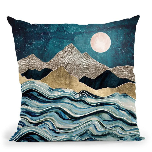 Indigo Sea Throw Pillow By Spacefrog Designs