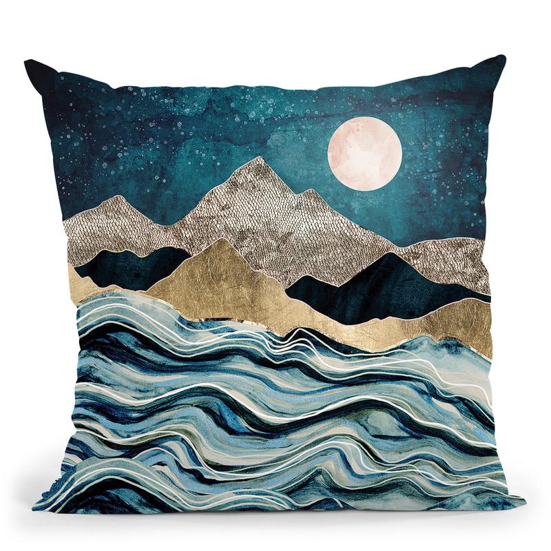 Indigo Sea Throw Pillow By Spacefrog Designs