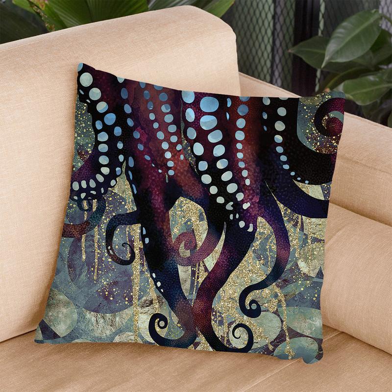 Metallic Ocean Ii Throw Pillow By Spacefrog Designs