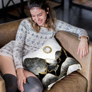 Minimal Black And Gold Mountains Throw Pillow By Spacefrog Designs