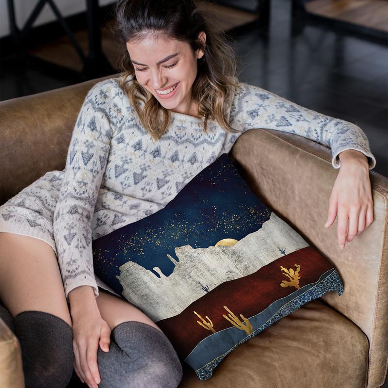 Moonlit Desert Throw Pillow By Spacefrog Designs
