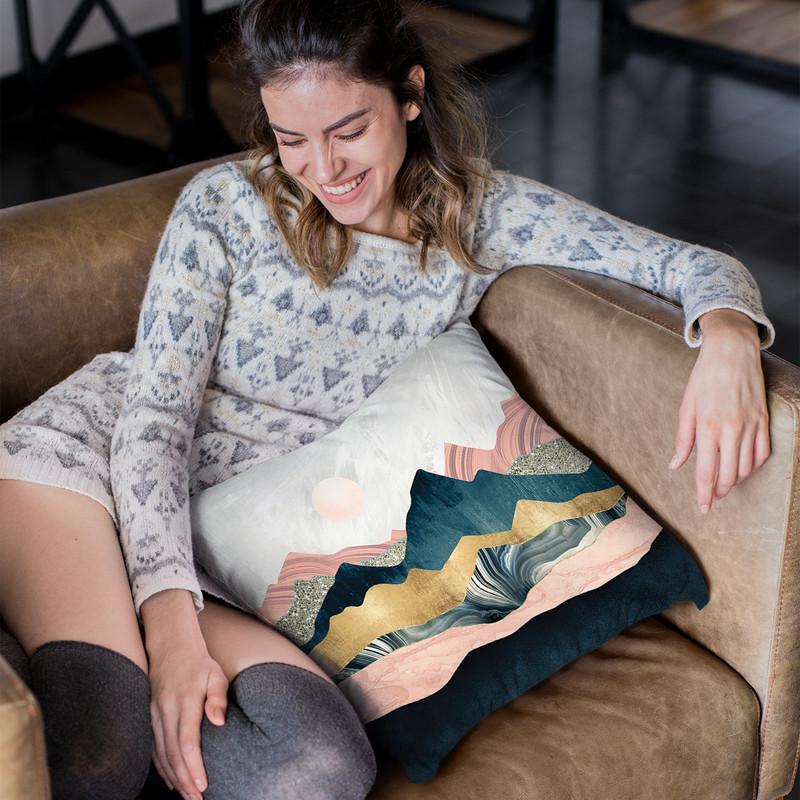 Plush Peaks Throw Pillow By Spacefrog Designs
