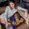 Purple And Gold Abstract Throw Pillow By Spacefrog Designs
