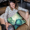 Teal Abstract Throw Pillow By Spacefrog Designs