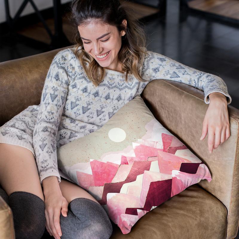 Blush Berry Peaks Throw Pillow By Spacefrog Designs