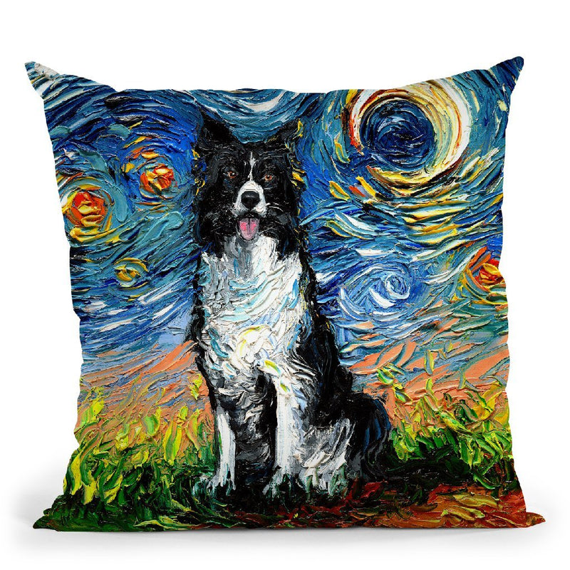Border Collie Ii Throw Pillow By Aja Trier