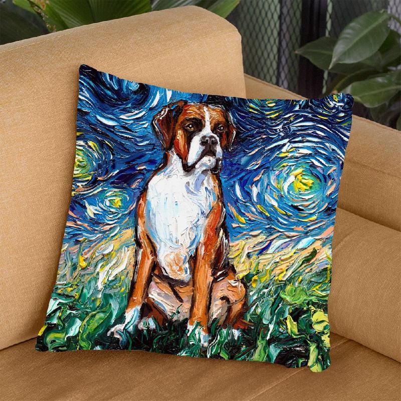 Boxer Throw Pillow by Aja Trier