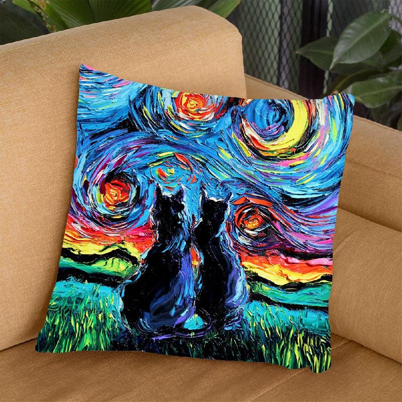 Cats Throw Pillow by Aja Trier