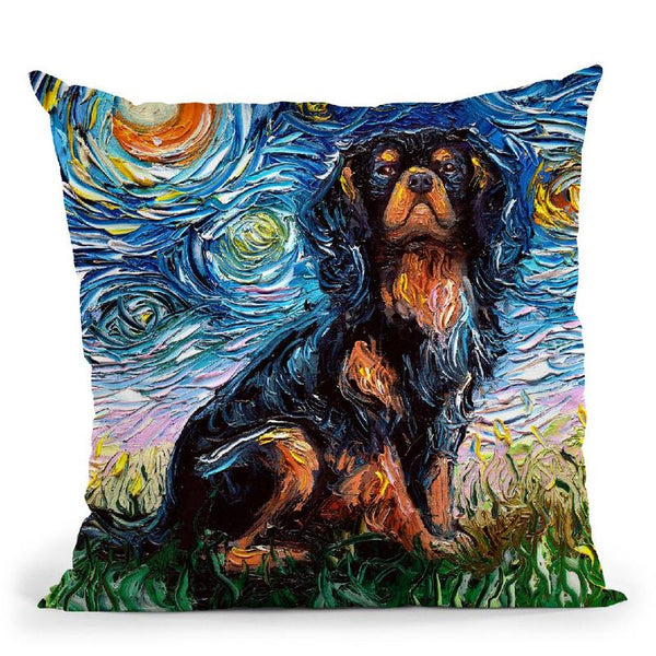 Cavalier King Charles Spaniel Throw Pillow by Aja Trier