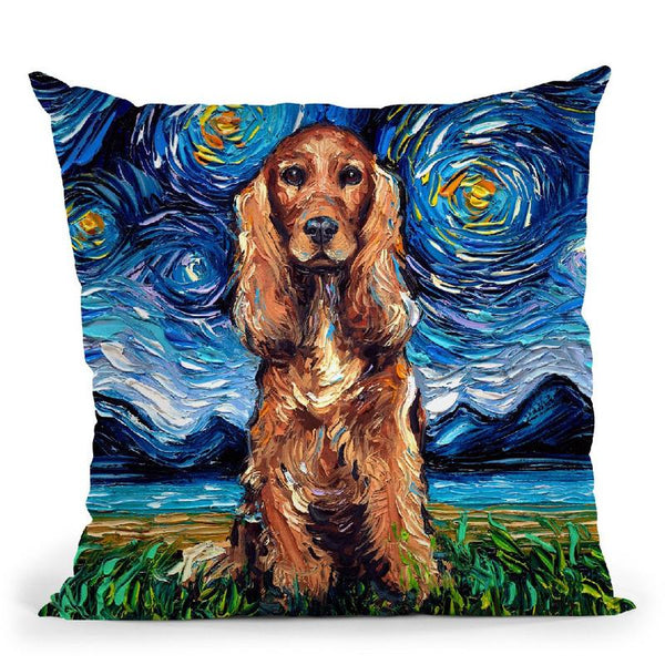 Cockerspaniel Red Throw Pillow by Aja Trier