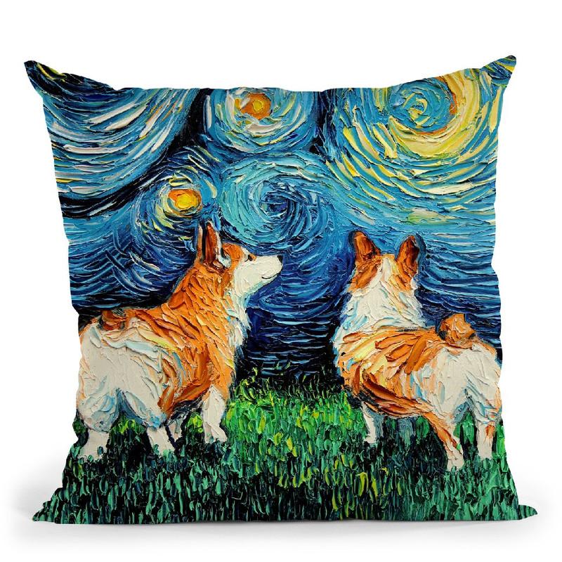 Corgis Throw Pillow by Aja Trier