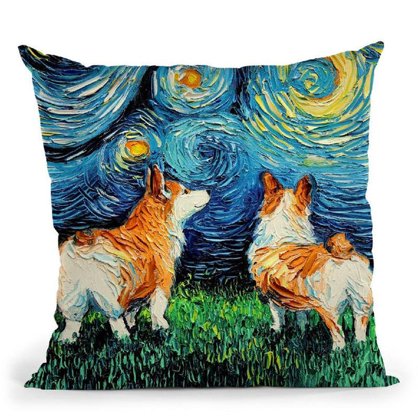 Corgis Throw Pillow by Aja Trier