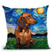 Dachshund Brownorthair Throw Pillow by Aja Trier