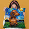 Dachshund Brownorthair Throw Pillow by Aja Trier