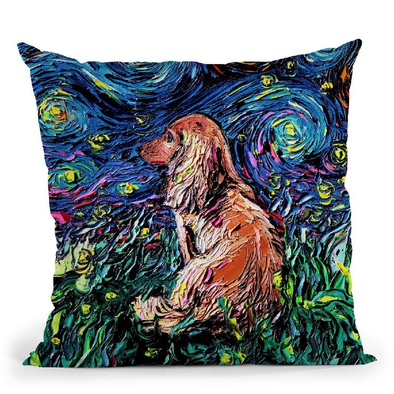 Dachshund Throw Pillow by Aja Trier