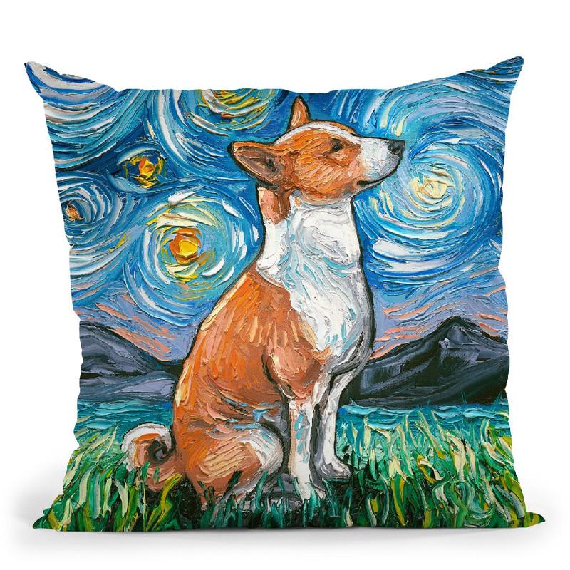 Basenji Throw Pillow by Aja Trier