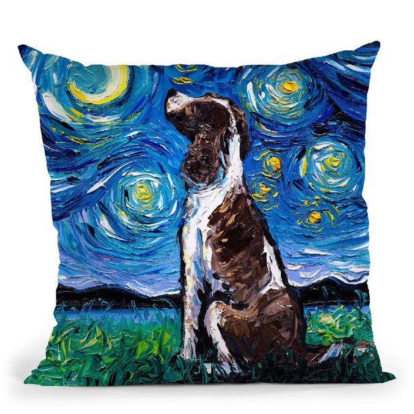 English Springer Spaniel Throw Pillow by Aja Trier