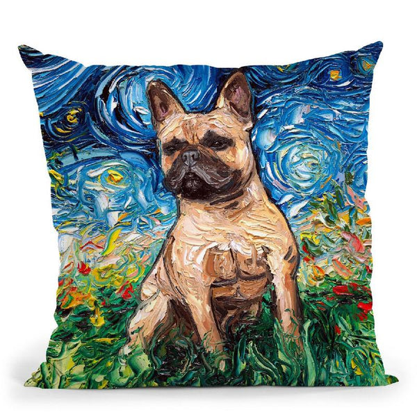 French Bulldog Fawn Throw Pillow by Aja Trier