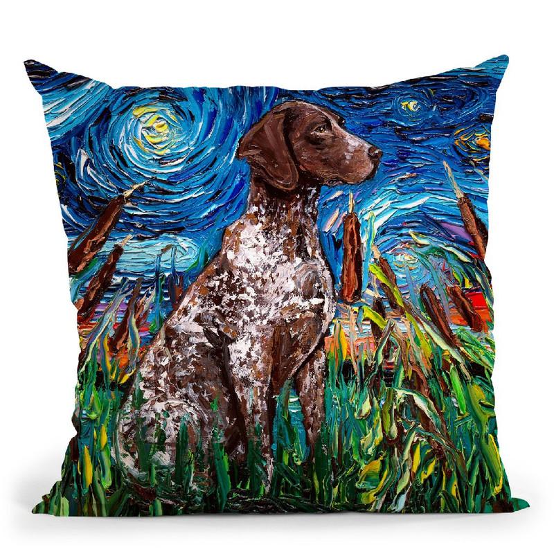Germanorthair Throw Pillow by Aja Trier