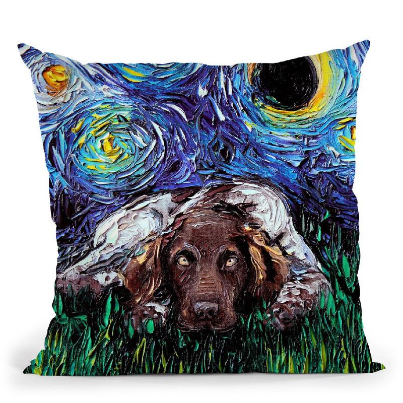 German Pointer Munsterlander Throw Pillow by Aja Trier