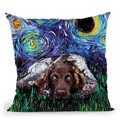 German Pointer Munsterlander Throw Pillow by Aja Trier