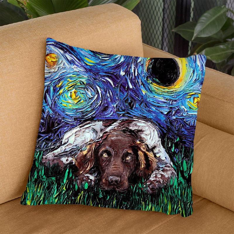 German Pointer Munsterlander Throw Pillow by Aja Trier