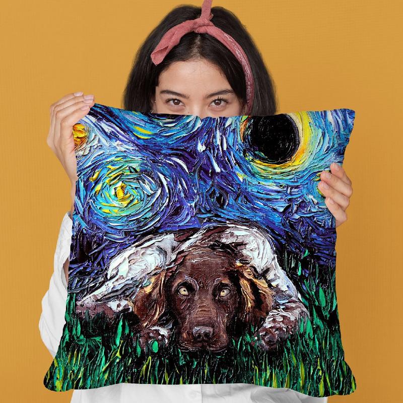 German Pointer Munsterlander Throw Pillow by Aja Trier