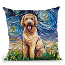 Golden Doodle Throw Pillow by Aja Trier