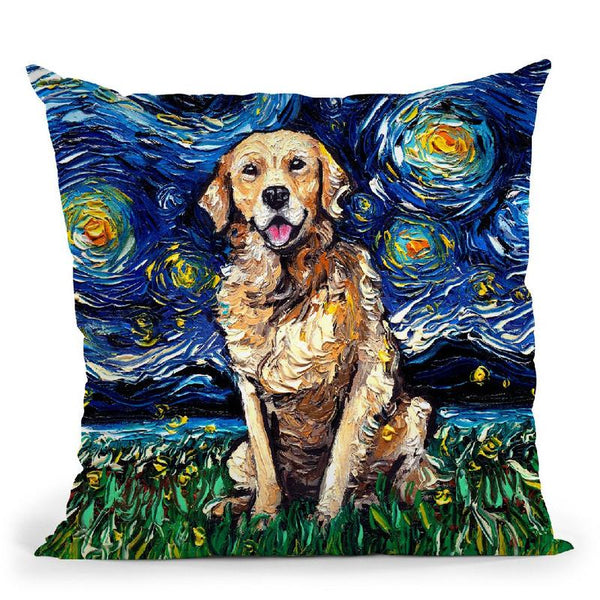 Golden Retriever Throw Pillow by Aja Trier
