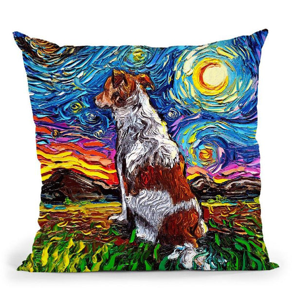 Kooikerhondje Throw Pillow by Aja Trier