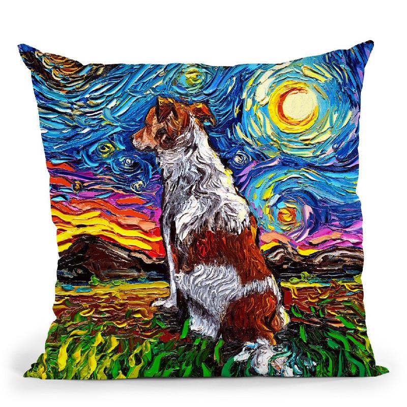 Kooikerhondje Throw Pillow by Aja Trier