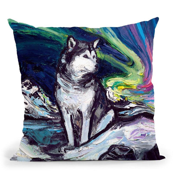 Malamute Throw Pillow by Aja Trier