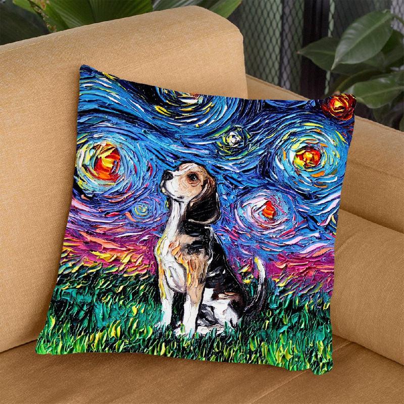 Beagle Throw Pillow by Aja Trier