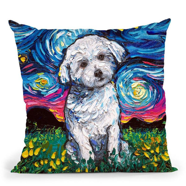 Maltese Throw Pillow by Aja Trier
