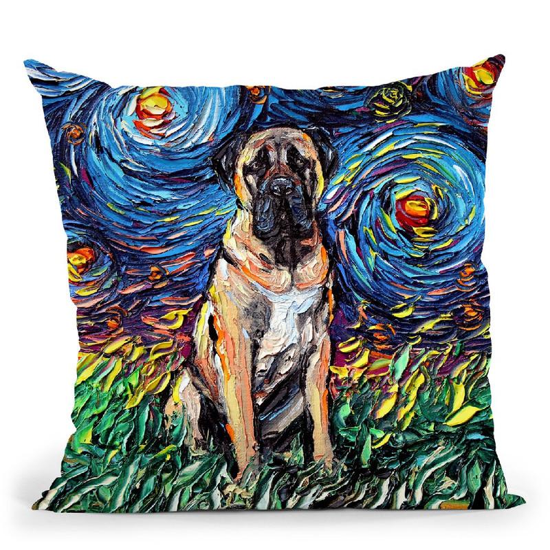 Mastiff Throw Pillow by Aja Trier