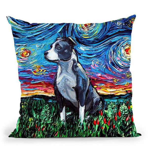 Pit Bull Throw Pillow by Aja Trier