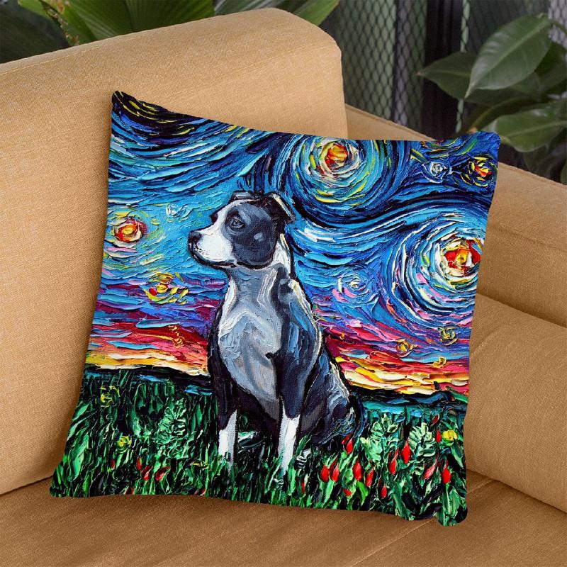 Pit Bull Throw Pillow by Aja Trier