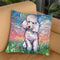 Poodle White Throw Pillow by Aja Trier