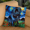 Pug Black Winnie Throw Pillow by Aja Trier