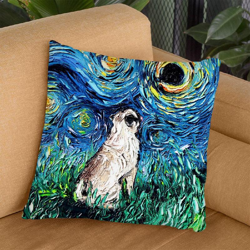 Pug Throw Pillow by Aja Trier