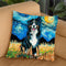 Bernese Mountain Dog Throw Pillow by Aja Trier