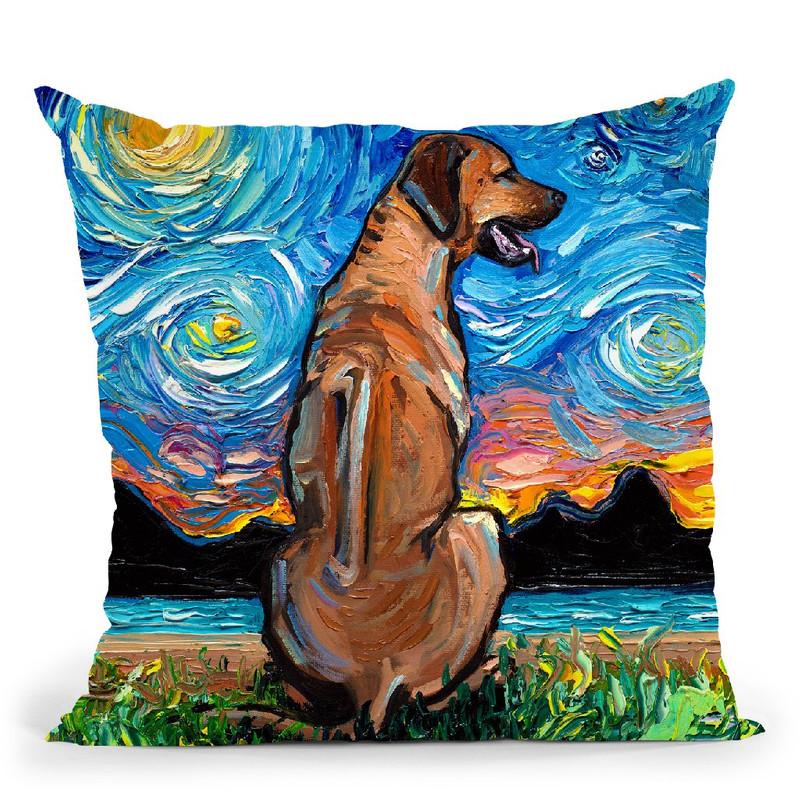 Rhodesian Ridgeback Throw Pillow by Aja Trier