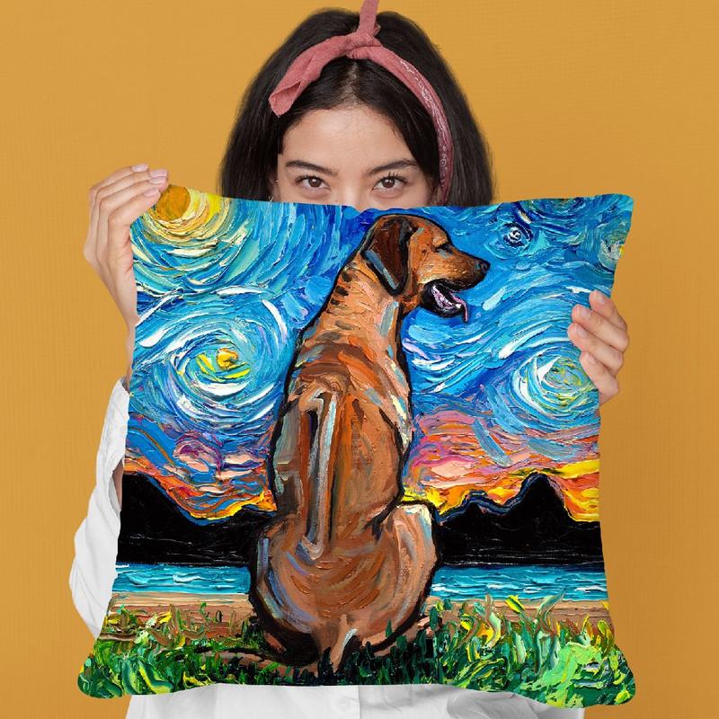 Rhodesian Ridgeback Throw Pillow by Aja Trier
