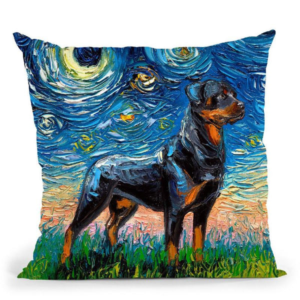 Rottweiller Throw Pillow by Aja Trier