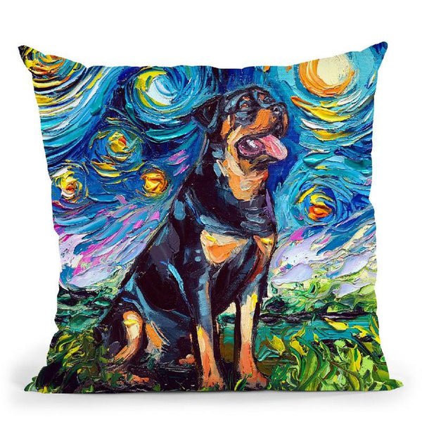 Rottweiller Ii Throw Pillow by Aja Trier