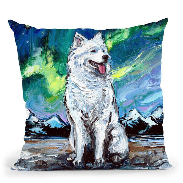Samoyed Throw Pillow by Aja Trier