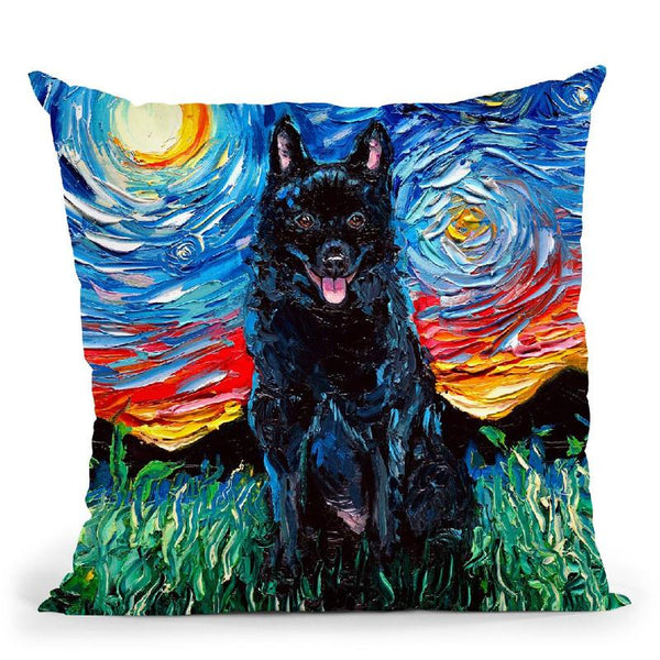 Schipperke Throw Pillow by Aja Trier